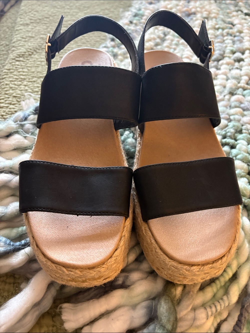 Women’s Black Platform Espadrille Sandals